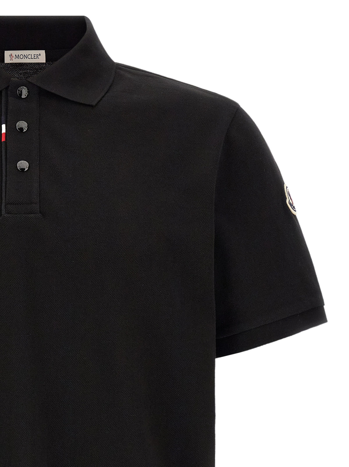 Moncler Black Cotton Polo Shirt