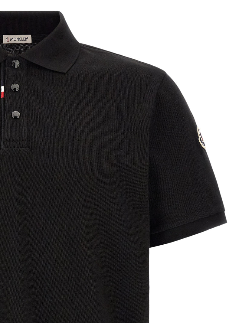 Moncler Black Cotton Polo Shirt - Elegant Casual Wear for Men