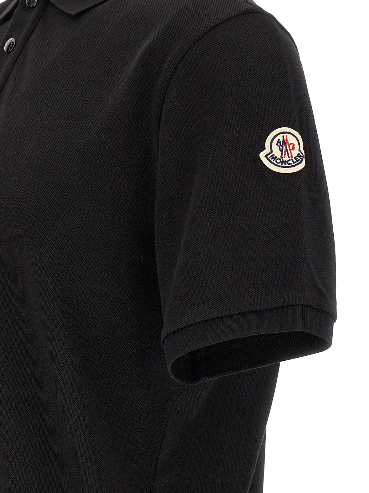Moncler Black Cotton Polo Shirt