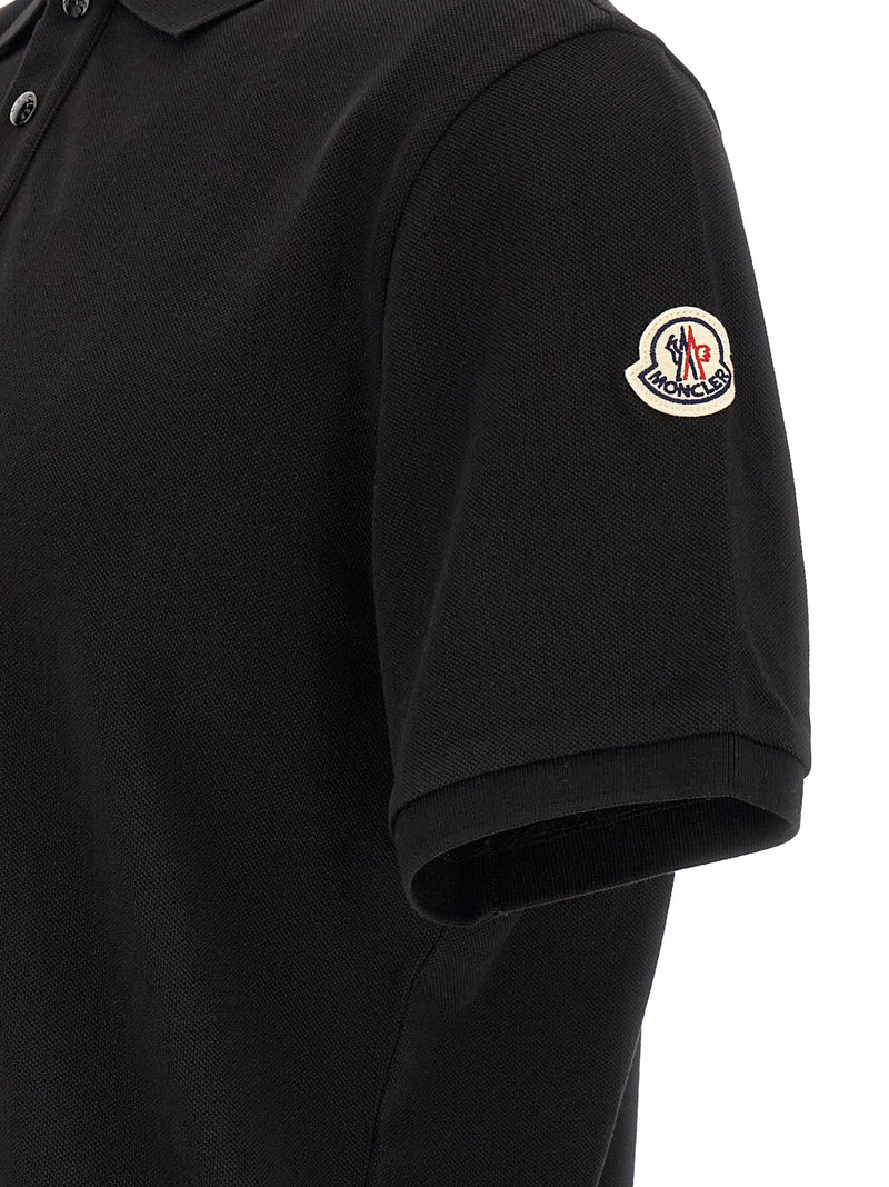 Moncler Black Cotton Polo Shirt - Elegant Casual Wear for Men