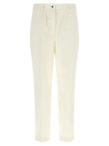 Kiton White Cotton Casual Pants