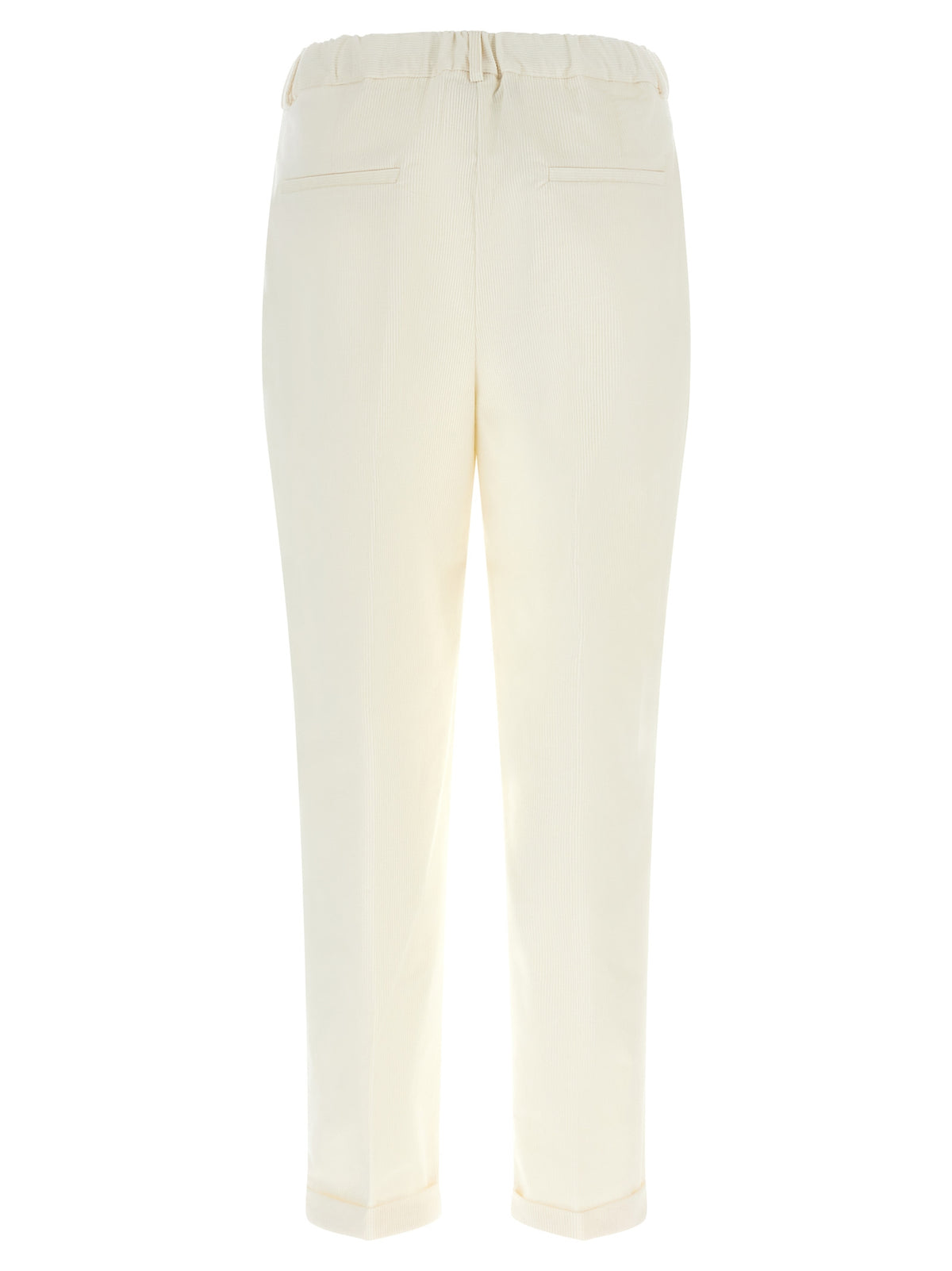 Kiton White Cotton Casual Pants
