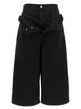 The Attico Black Cotton Cropped Jeans