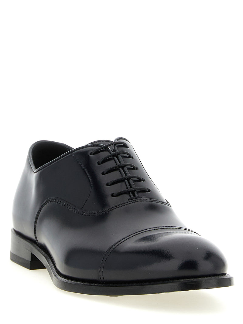 Doucal's Black Lamb Leather Oxfords for Timeless Elegance