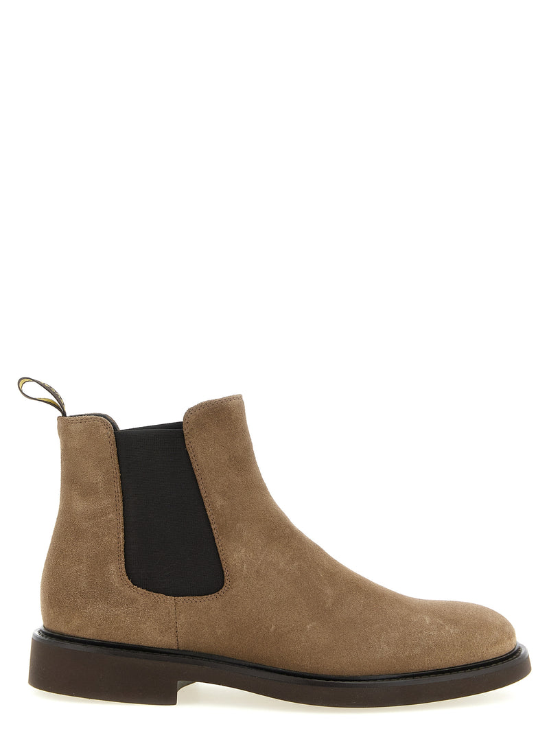 Doucal's Beige Lamb Leather Ankle Boots for Men