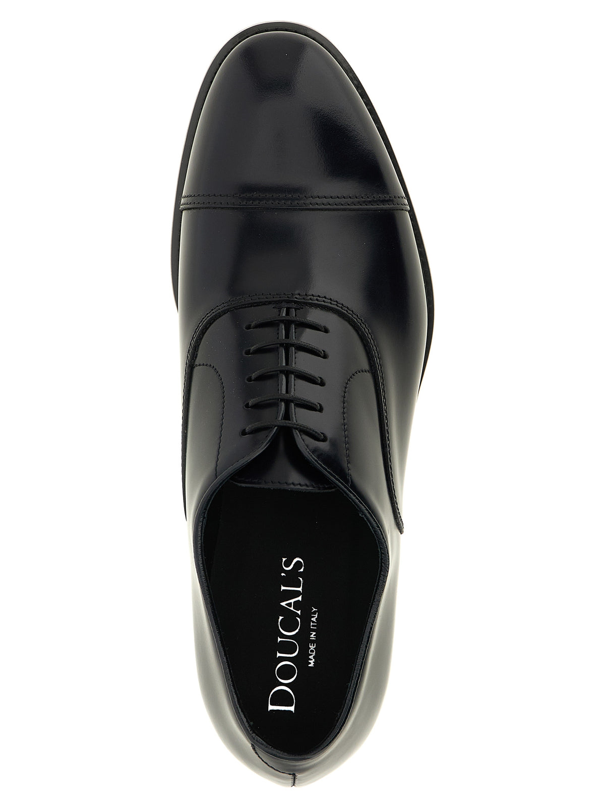 Doucal's Black Lamb Leather Oxfords And Derbies