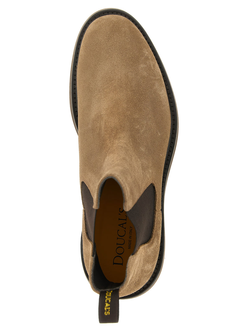 Doucal's Beige Lamb Leather Ankle Boots for Men
