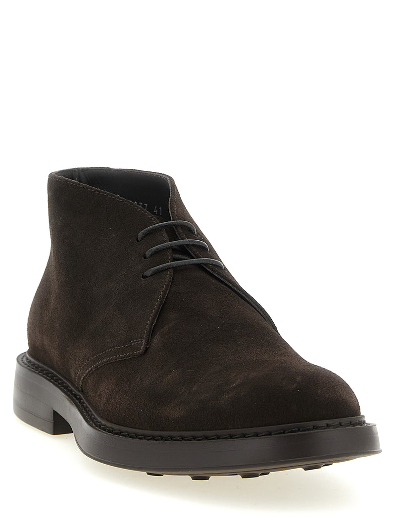 Doucal's Brown Lamb Leather Chukka Ankle Boots for Men