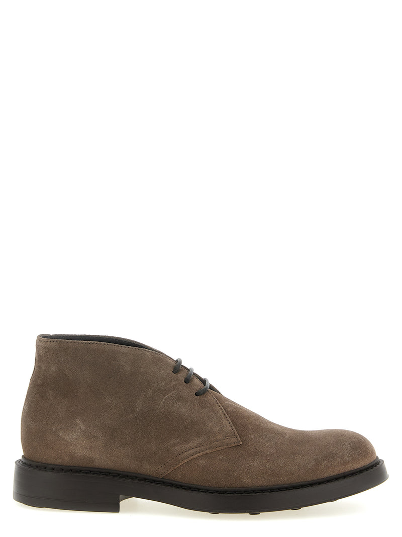 Doucal's Brown Lamb Leather Chukka Ankle Boots for Men