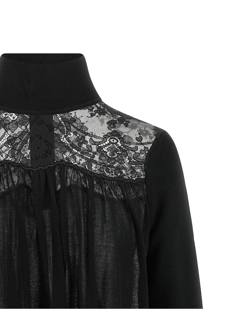 Zimmermann Black Lyocell Blouse - Elegant High Neck Design
