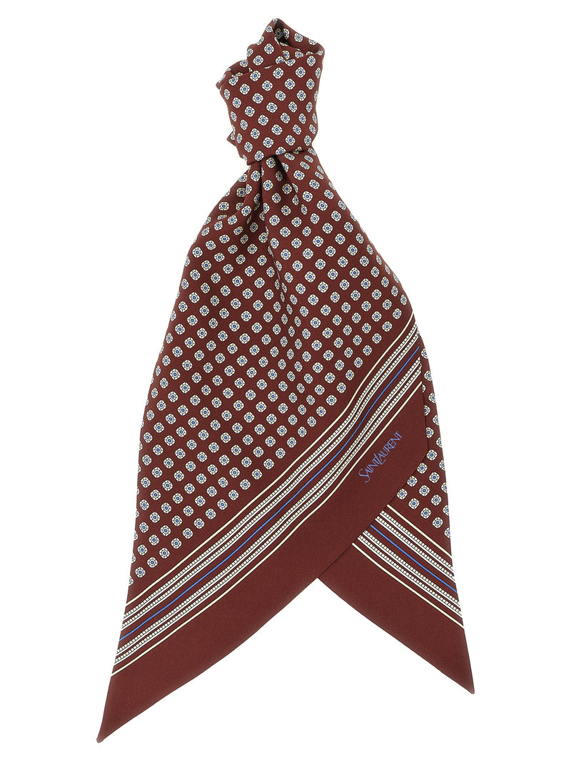 Saint Laurent Bordeaux Silk Foulard - Timeless Elegance