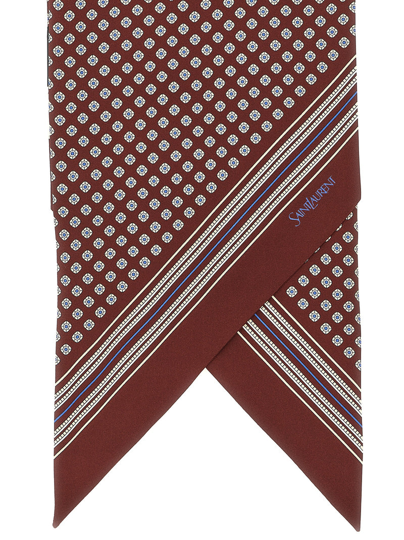 Saint Laurent Bordeaux Silk Foulard - Timeless Elegance