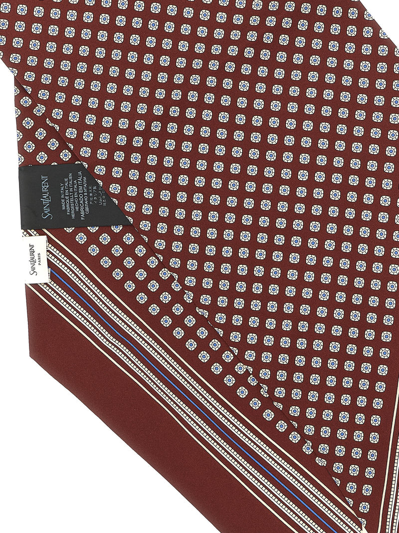 Saint Laurent Bordeaux Silk Foulard - Timeless Elegance