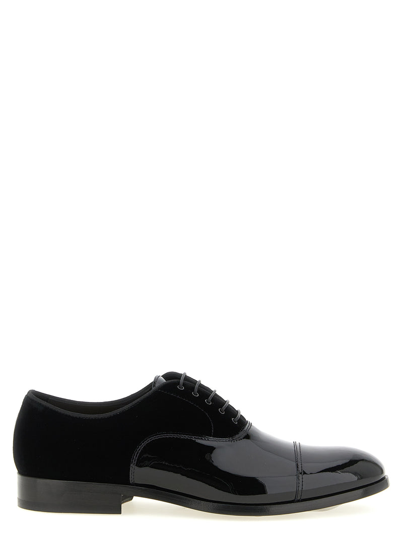 Doucal's Black Lamb Leather Oxfords and Derbies for Men