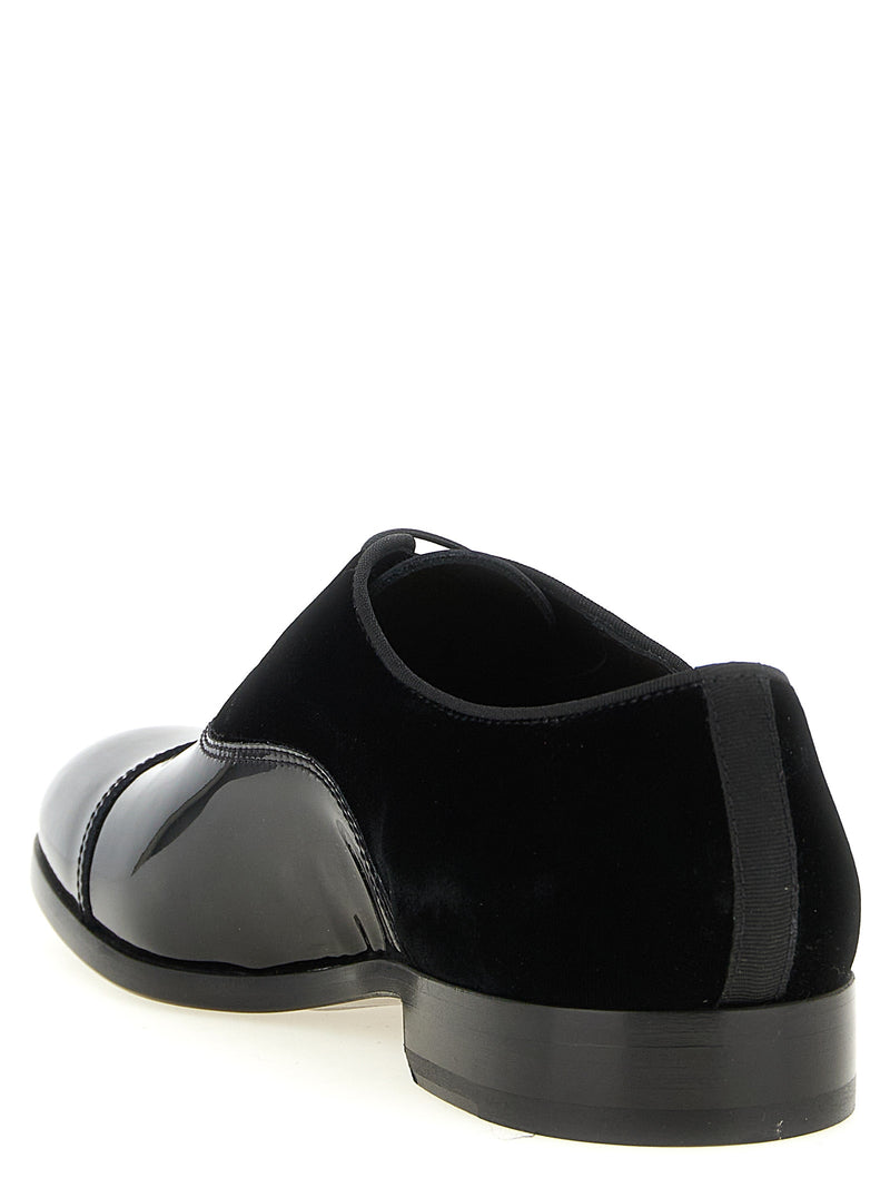 Doucal's Black Lamb Leather Oxfords and Derbies for Men