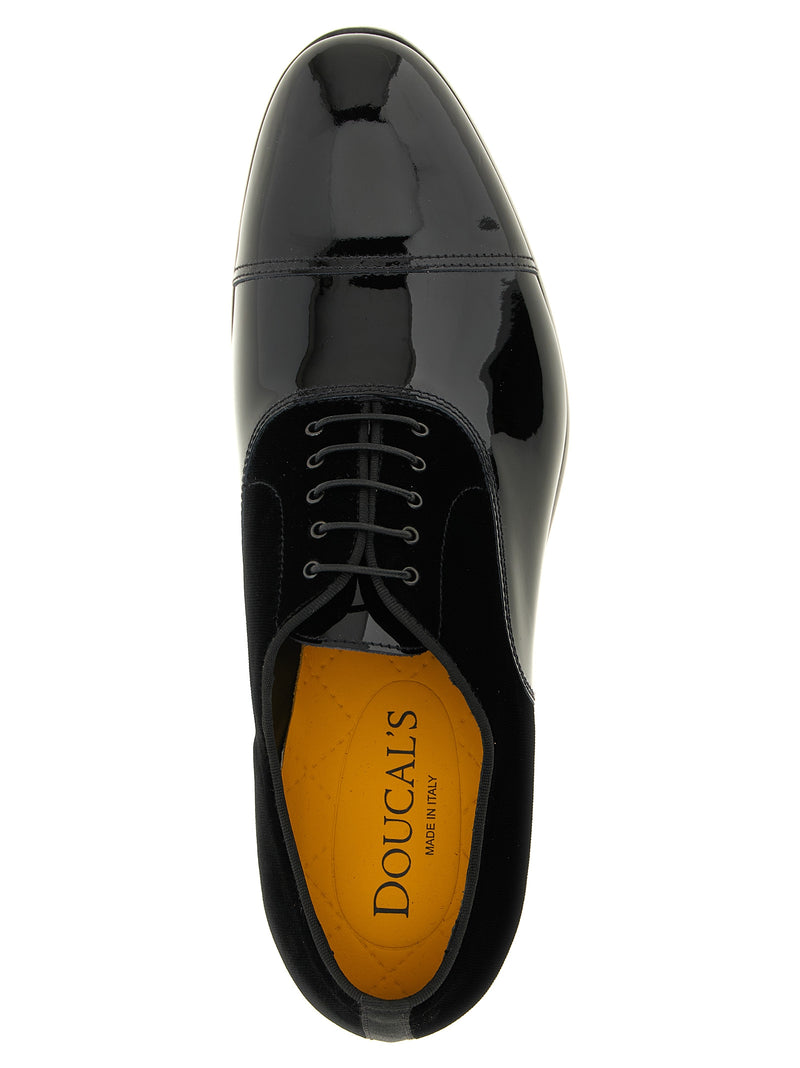 Doucal's Black Lamb Leather Oxfords and Derbies for Men
