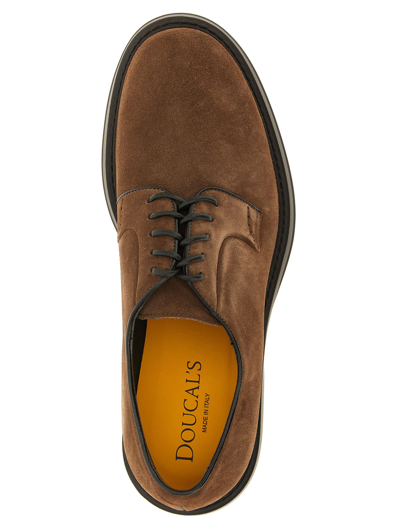 Doucal's Brown Lamb Leather Oxfords and Derbies for Men