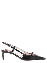 Roger Vivier Black Calfskin Mid Heel Pumps