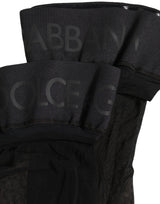 Dolce & Gabbana Black Nylon Logo Calf Long Women Accessory Socks