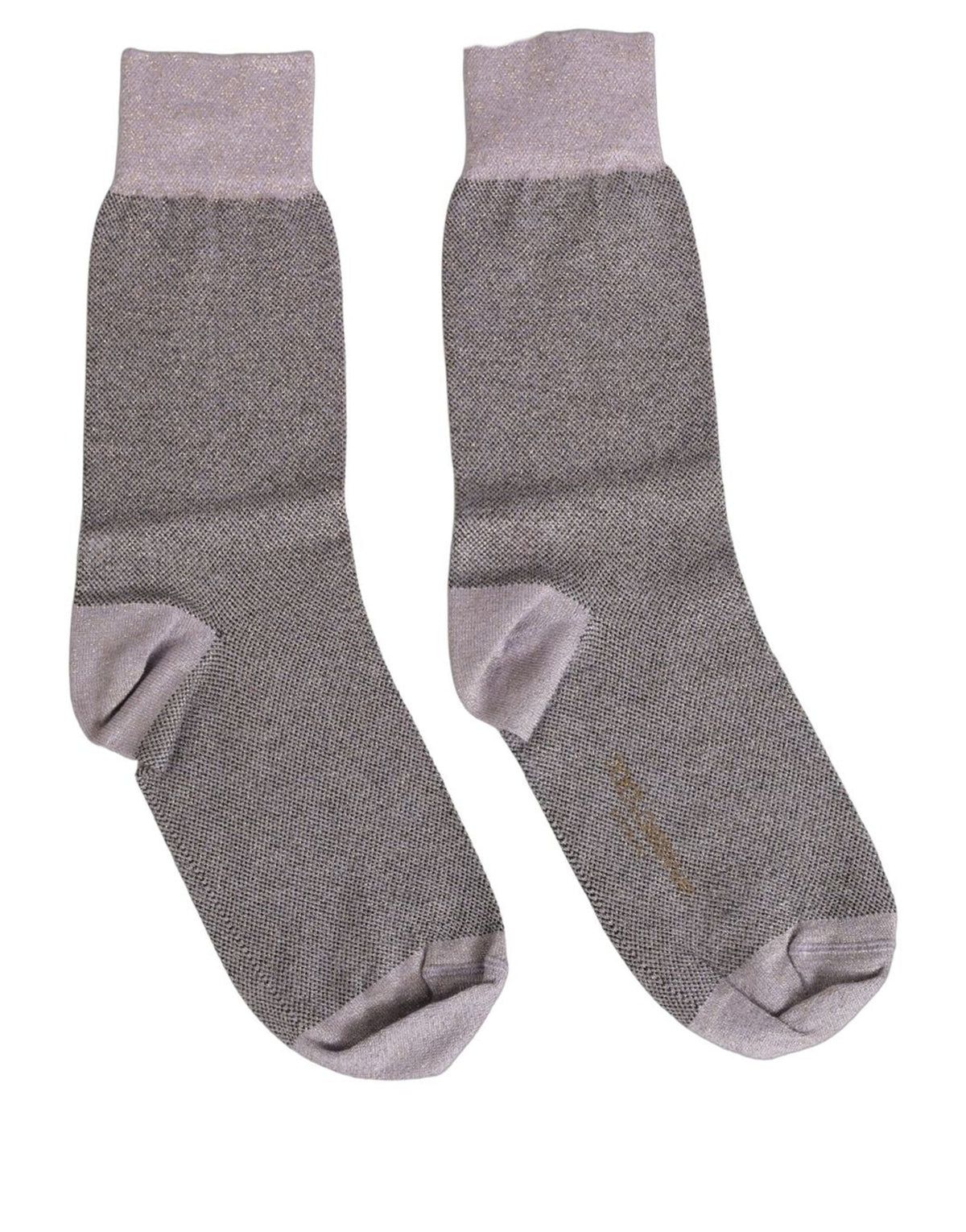 Dolce & Gabbana Charcoal Grey Logo Mid Calf Women Accessory Socks