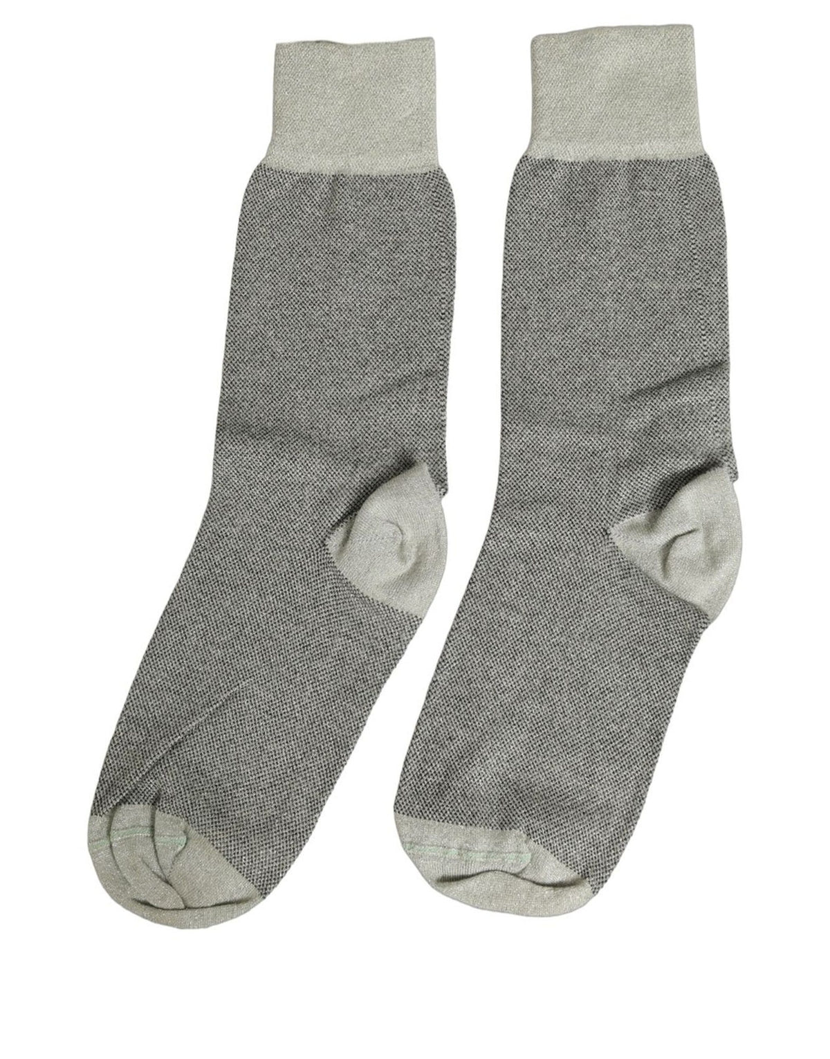 Dolce & Gabbana Charcoal Grey Logo Mid Calf Women Socks