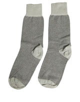 Dolce & Gabbana Charcoal Grey Logo Mid Calf Women Socks