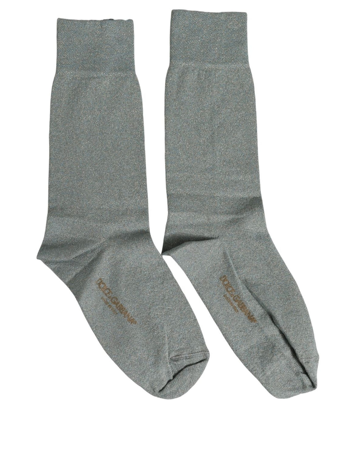 Dolce & Gabbana Gray Viscose Logo Mid Calf Socks