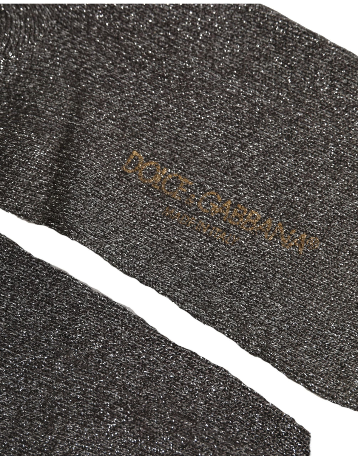 Dolce & Gabbana Dark Gray Viscose Logo Mid Calf Socks