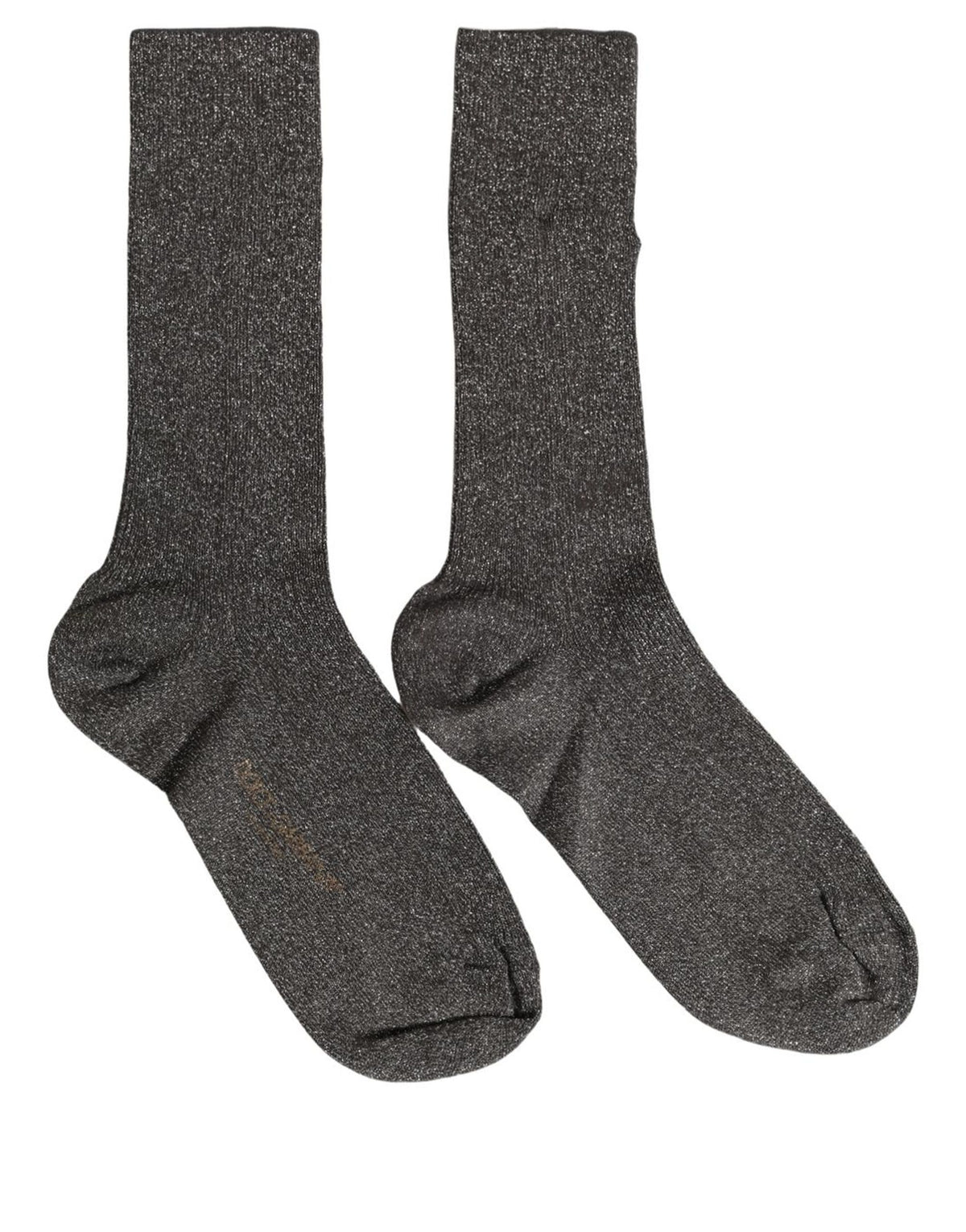Dolce & Gabbana Dark Gray Viscose Logo Mid Calf Socks