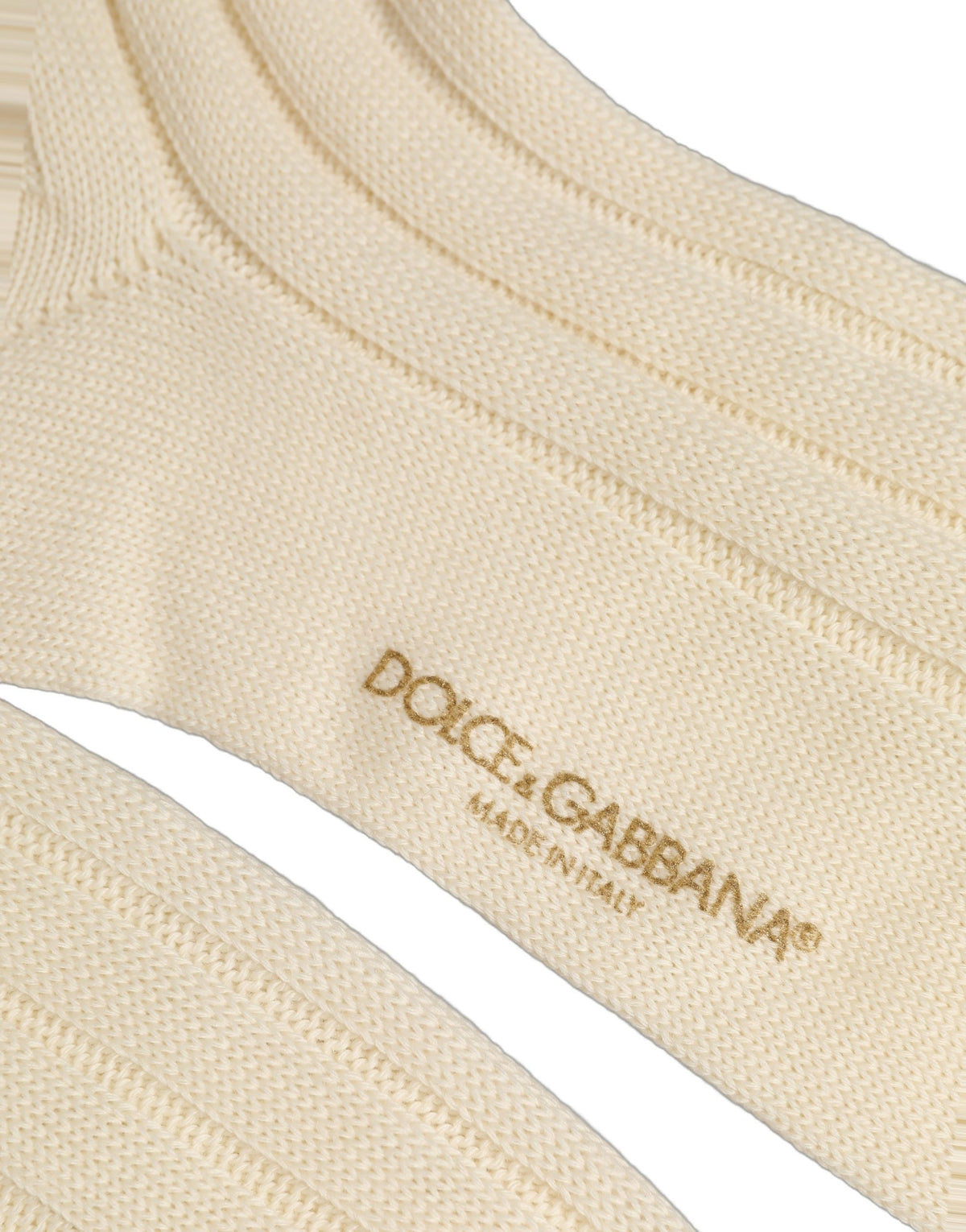 Dolce & Gabbana Beige Wool Stretch Knee High Socks