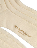 Dolce & Gabbana Beige Wool Stretch Knee High Socks