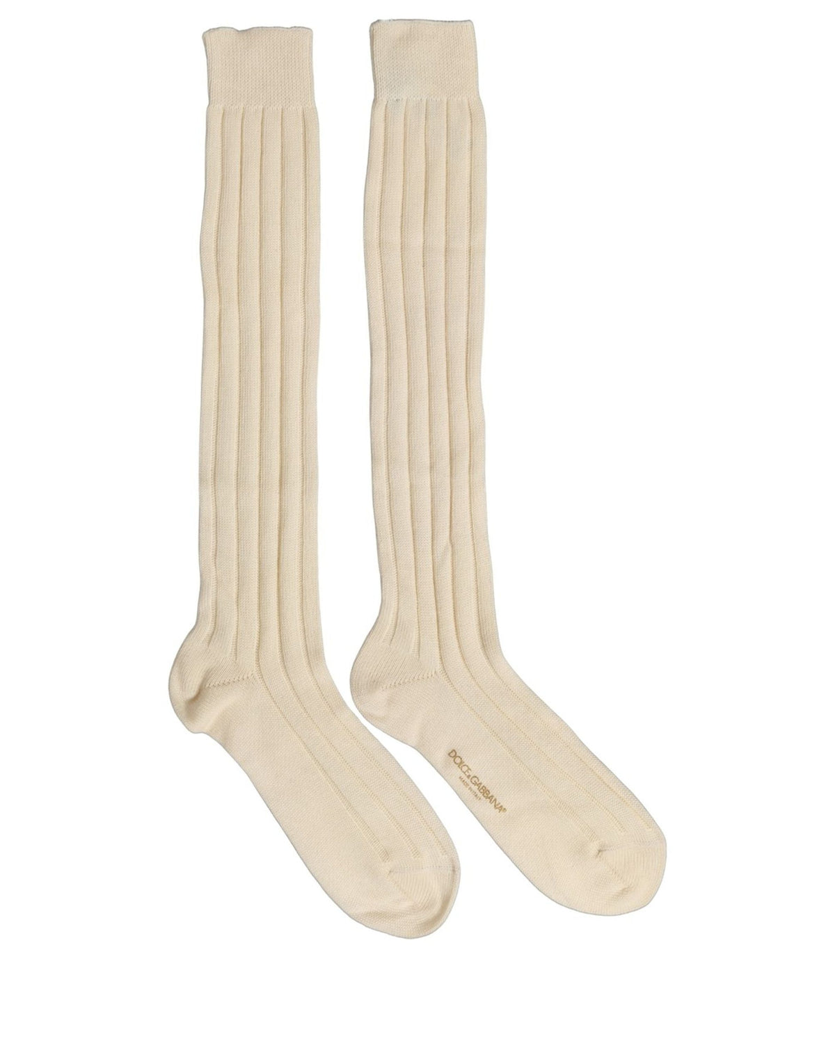 Dolce & Gabbana Beige Wool Stretch Knee High Socks