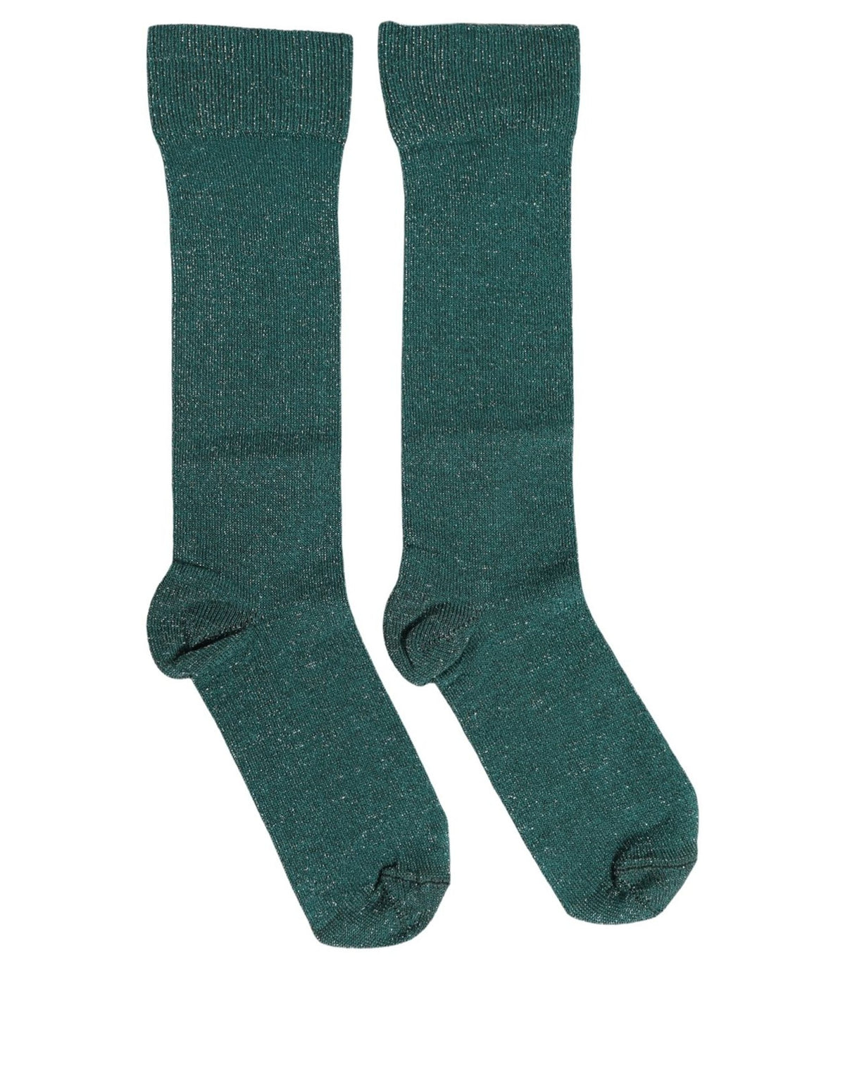 Dolce & Gabbana Dark Green Viscose Logo Mid Calf Socks