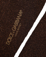 Dolce & Gabbana Dark Brown Viscose Logo Mid Calf Socks