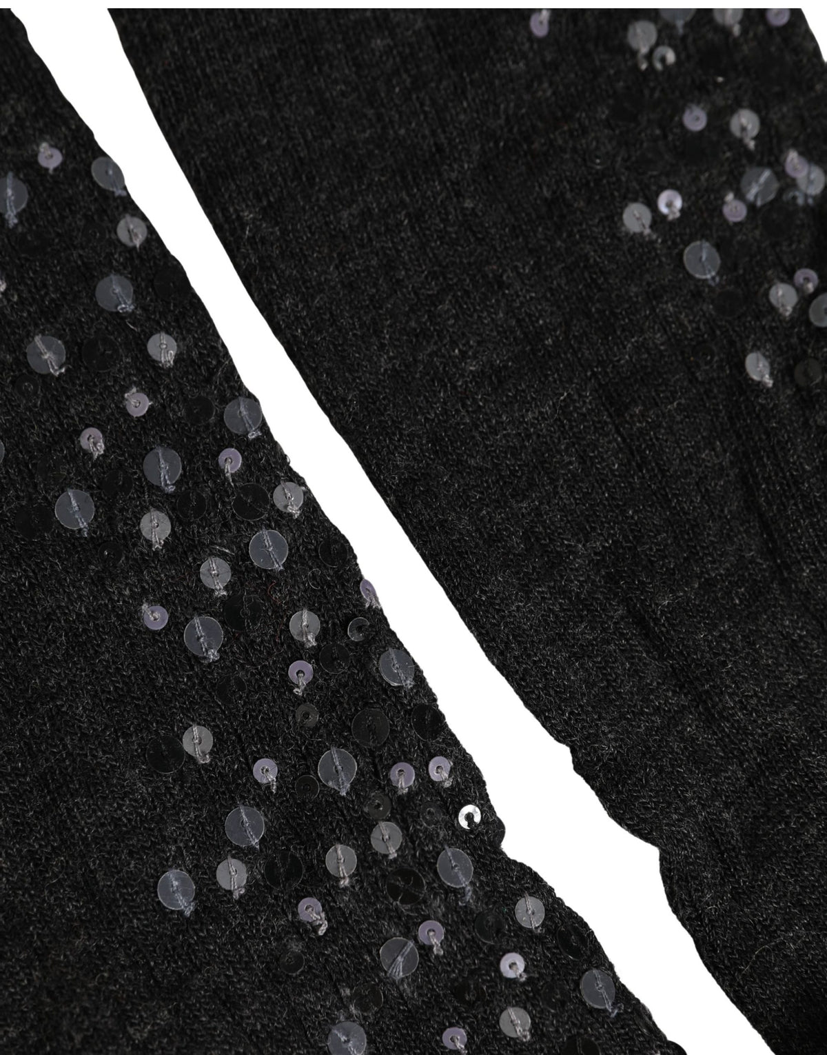 Dolce & Gabbana Dark Gray Sequined Wool Knee High Accessory Socks