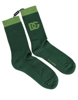 Dolce & Gabbana Green DG Logo Nylon Mid Calf Socks