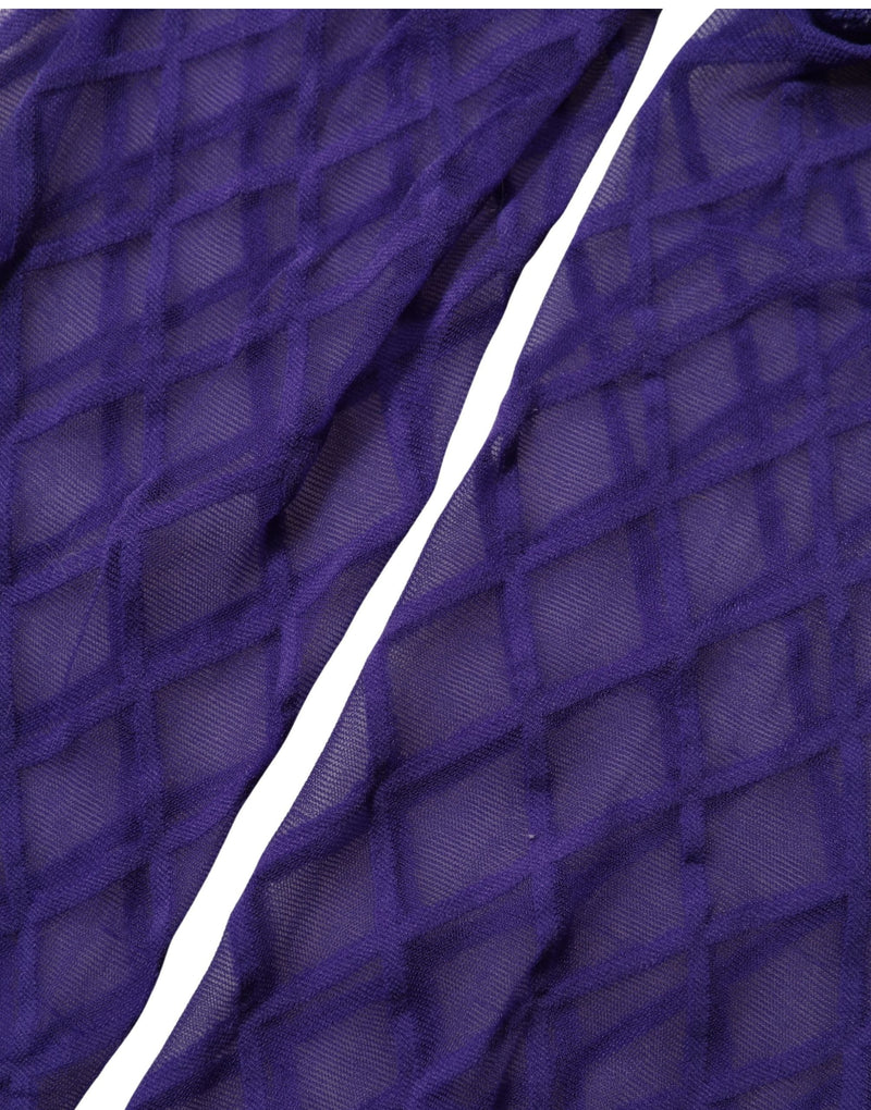 Dolce & Gabbana Purple Nylon Fishnet Pantyhose Stockings