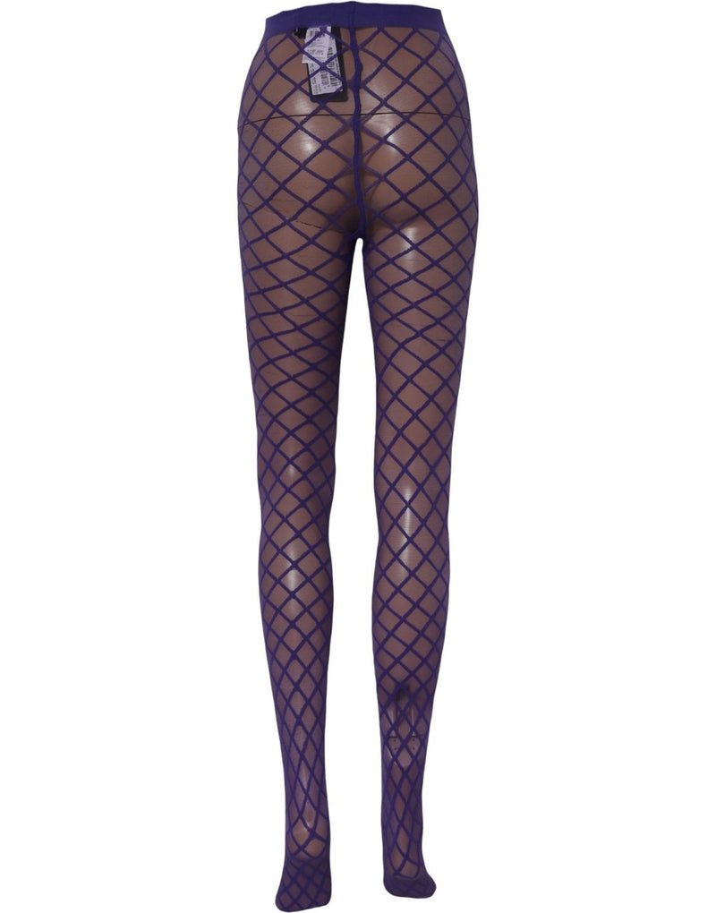 Dolce & Gabbana Purple Nylon Fishnet Pantyhose Stockings