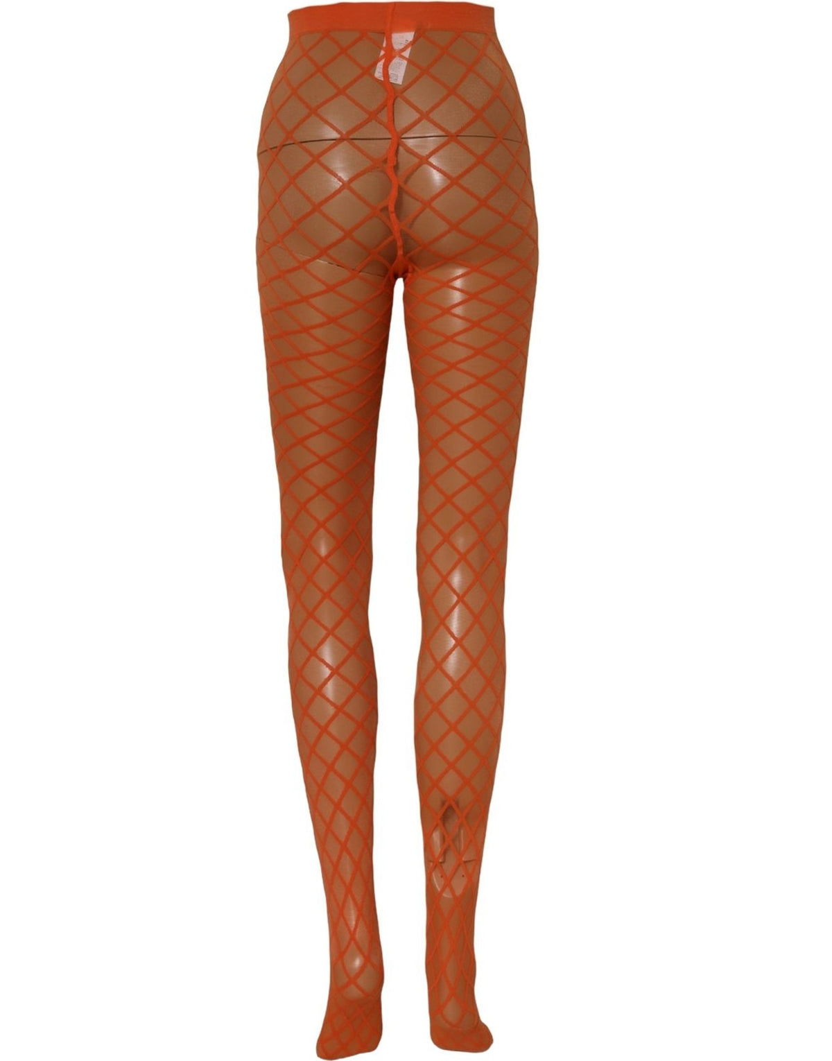 Dolce & Gabbana Orange Nylon Fishnet Pantyhose Stockings Socks