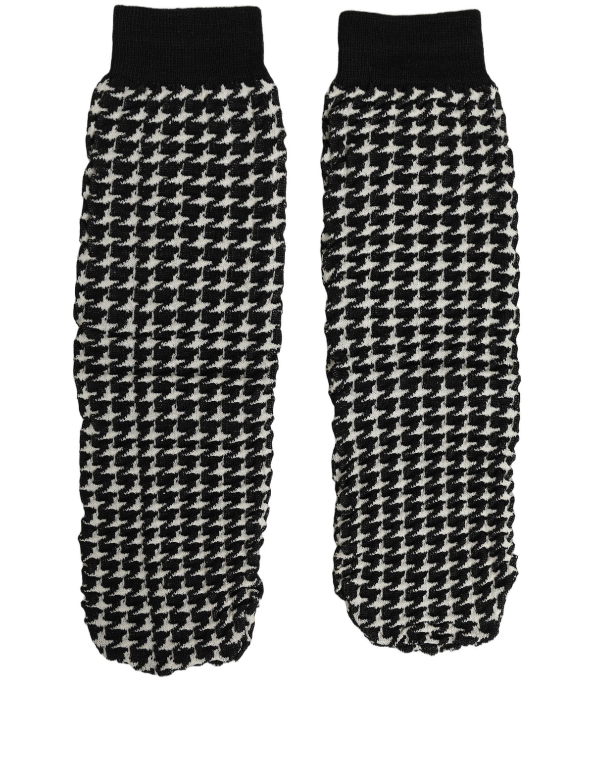 Dolce & Gabbana Black White Houndstooth Ankle Socks