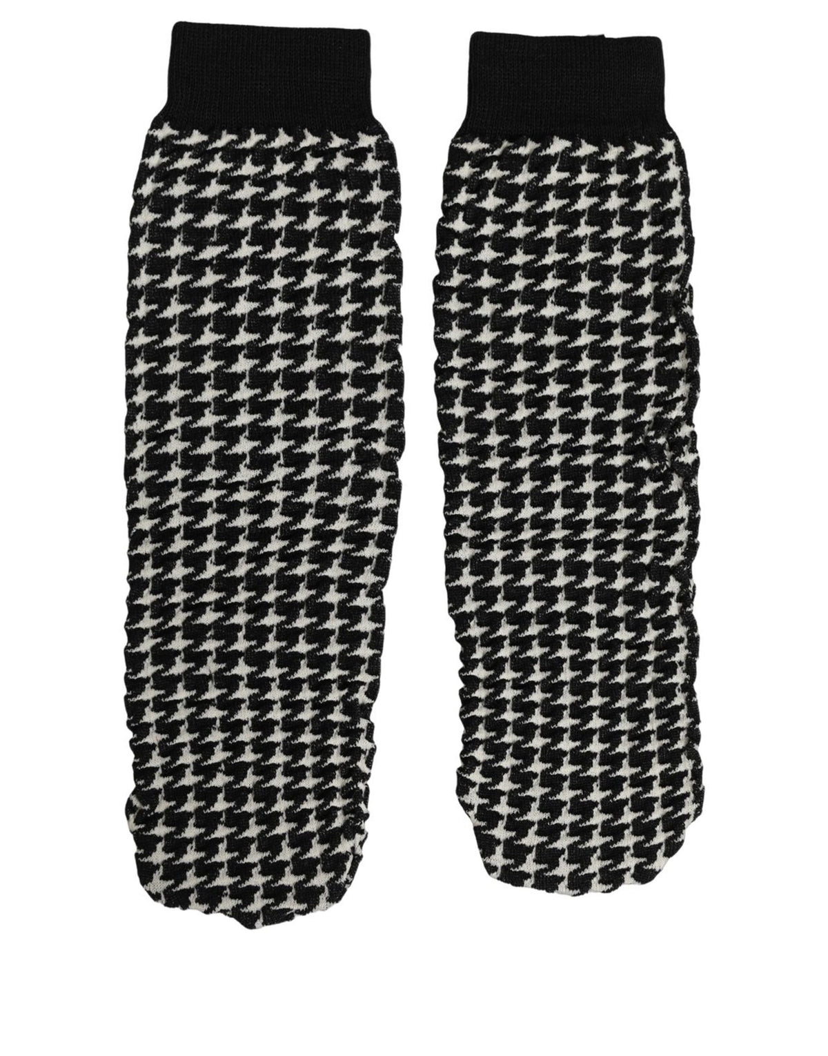 Dolce & Gabbana Black White Houndstooth Ankle Socks