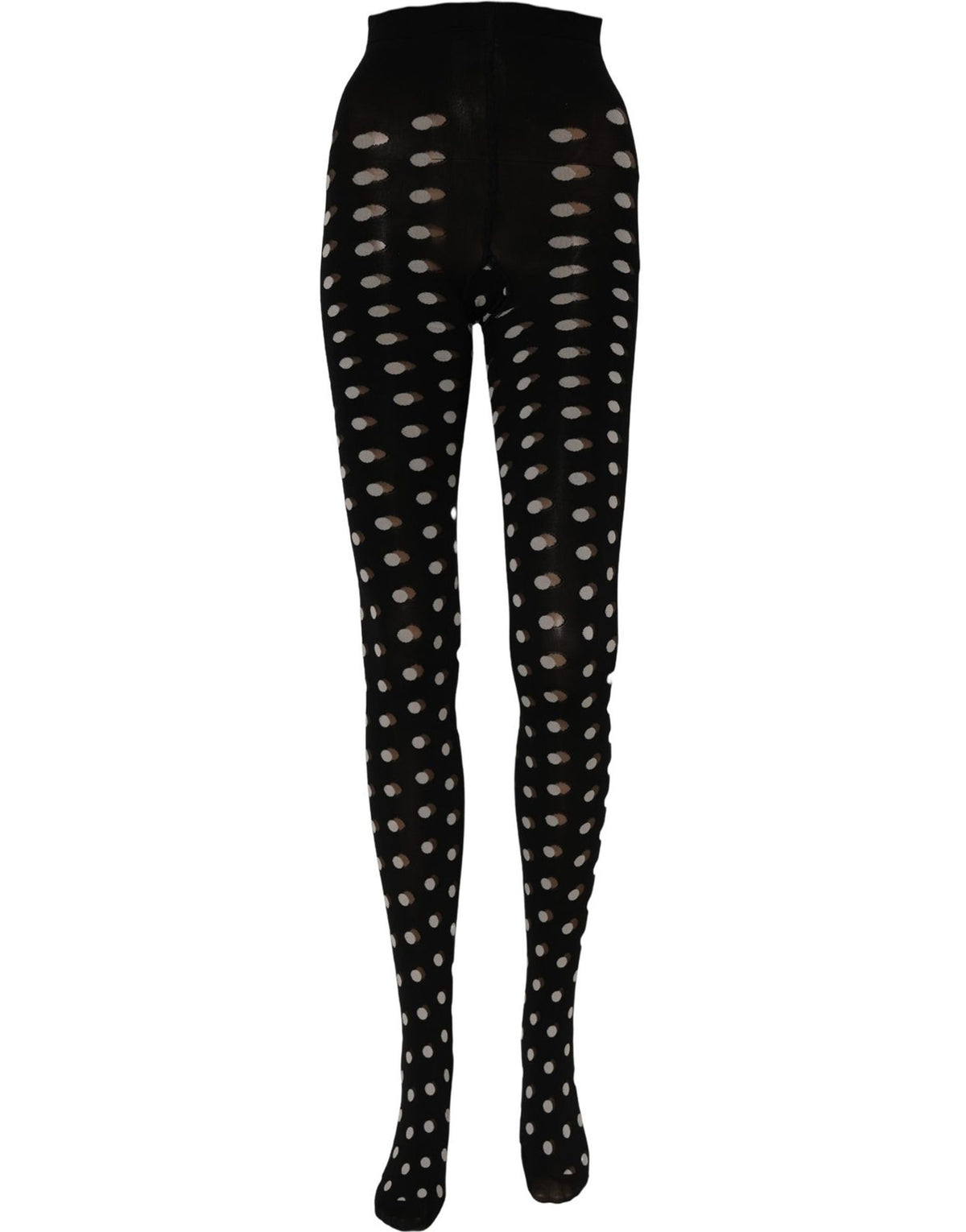 Dolce & Gabbana Black Polka Dot Fishnet Pantyhose