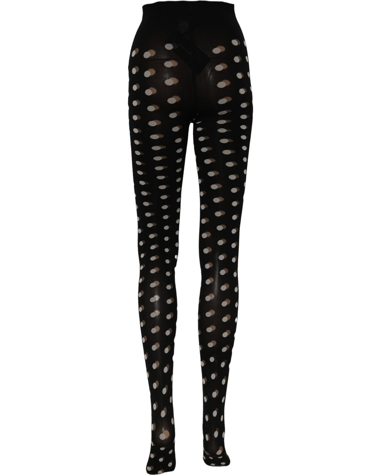Dolce & Gabbana Black Polka Dot Fishnet Pantyhose