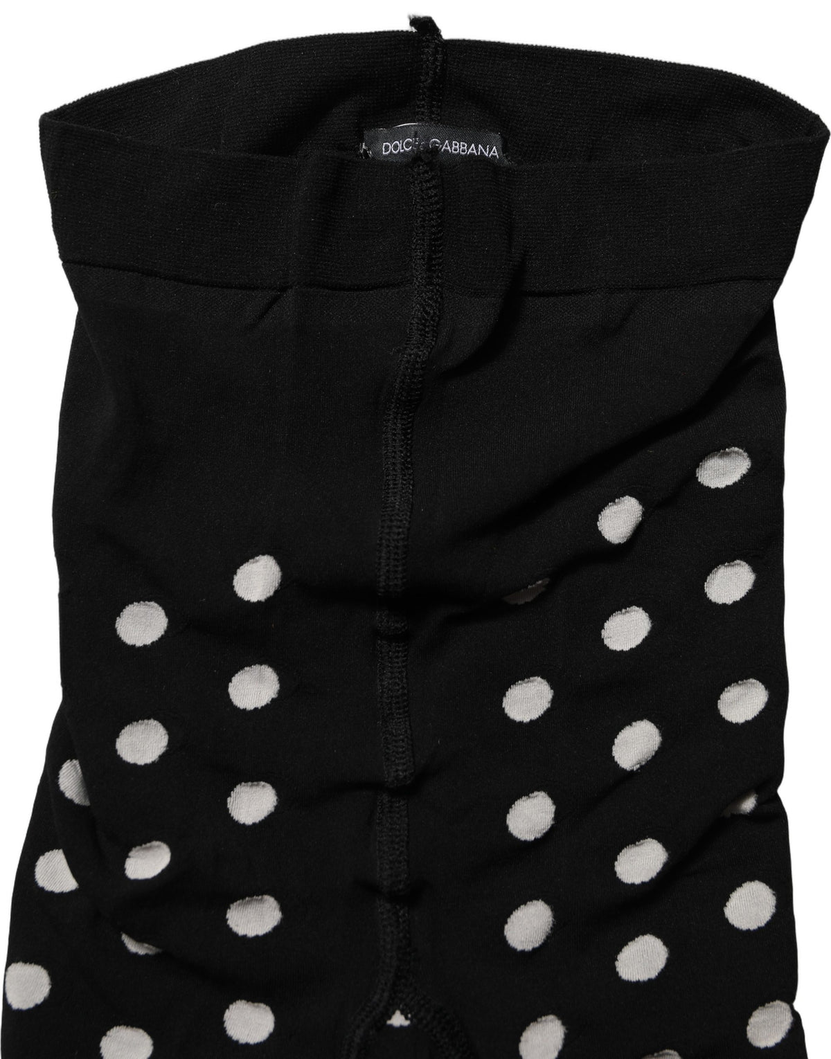 Dolce & Gabbana Black Polka Dot Fishnet Pantyhose