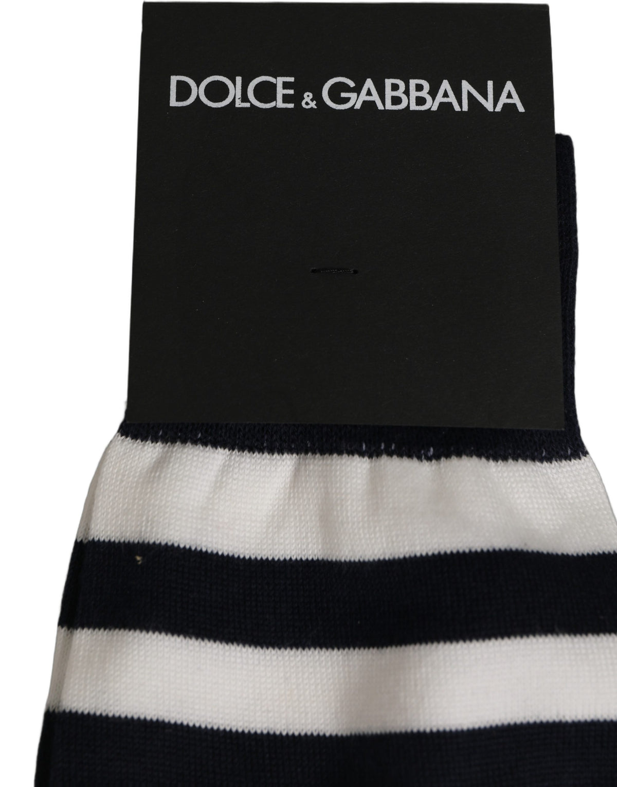 Dolce & Gabbana Black White Stripes Cotton Mid Calf Accessory Socks