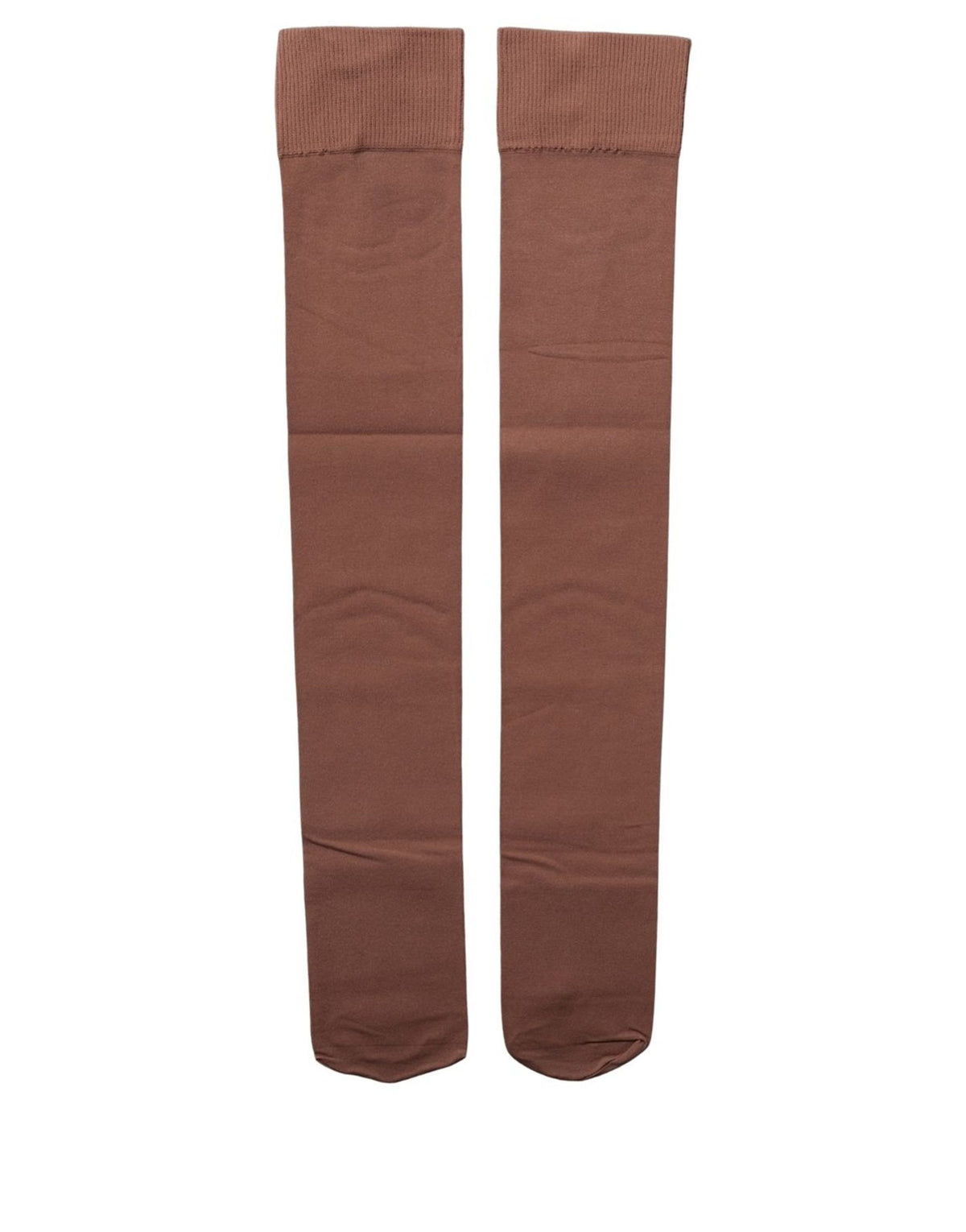Dolce & Gabbana Brown Nylon Stretch Over The Calf Stockings Socks