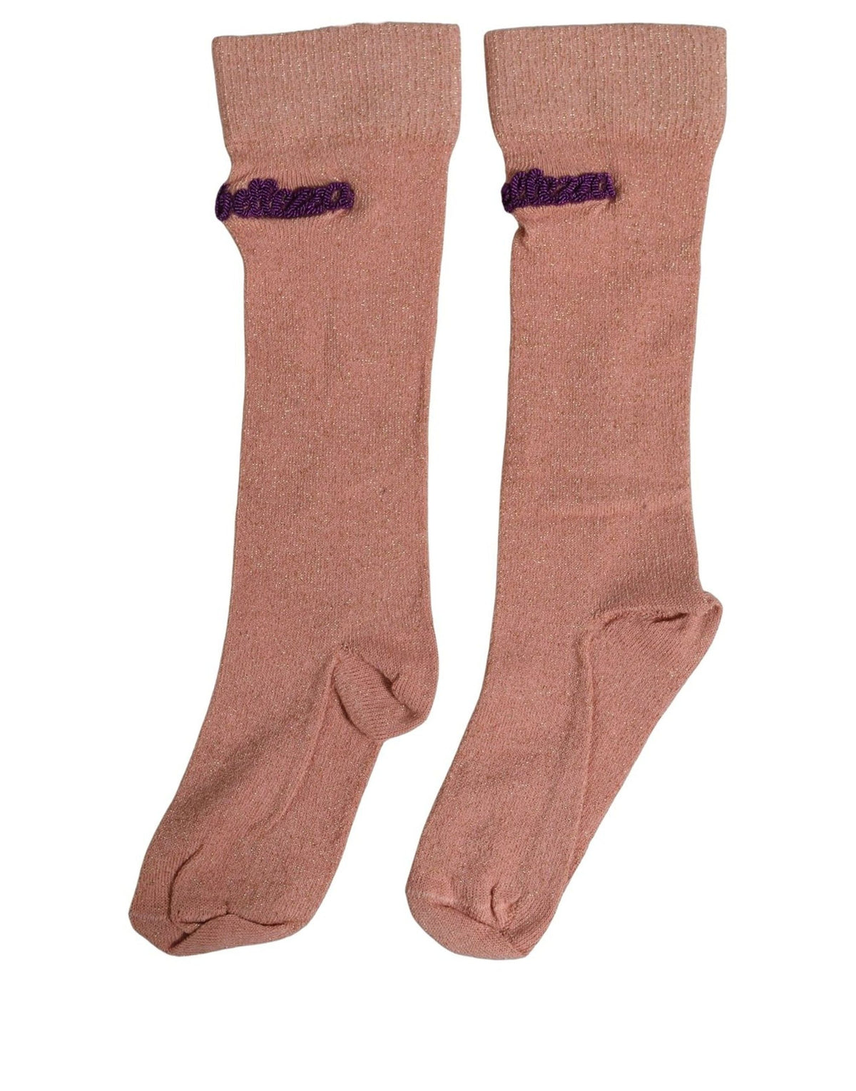 Dolce & Gabbana Dusty Pink Embroidered Mid Calf Accessory Socks