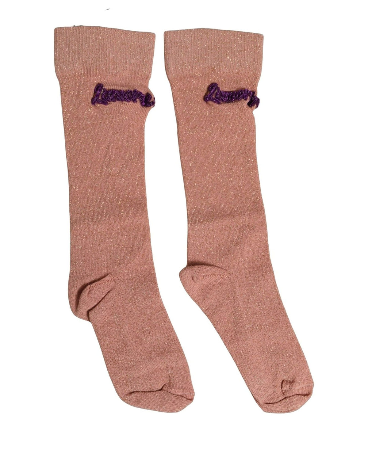 Dolce & Gabbana Dusty Pink Embroidered Mid Calf Accessory Socks