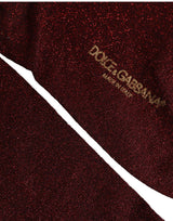 Dolce & Gabbana Burgundy Viscose Mid Calf Accessory Socks