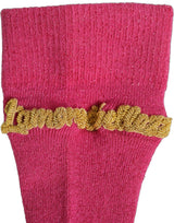 Dolce & Gabbana Pink Embroidered Mid Calf Socks